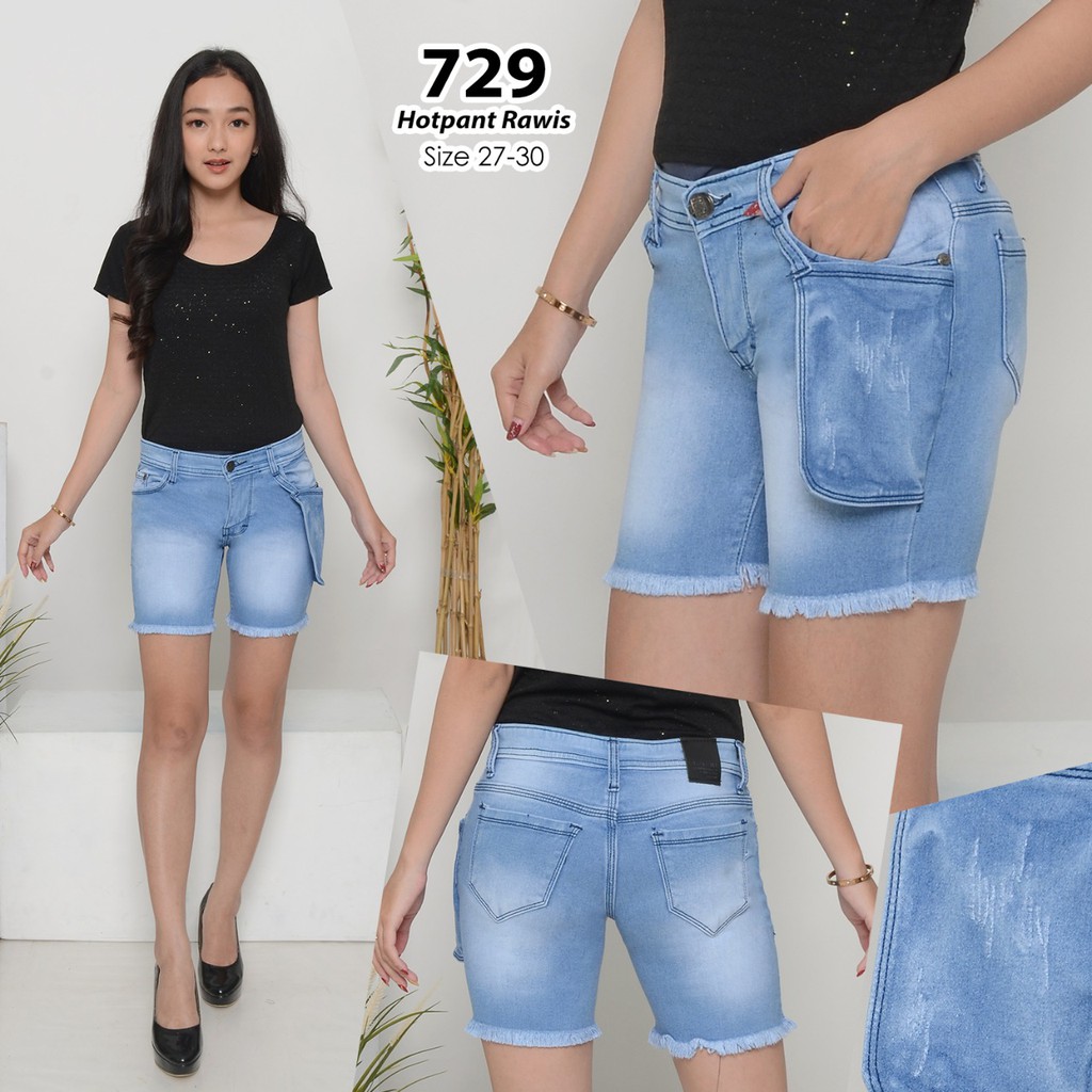 ( Bisa COD ) MC girl Hot Pant Rawis Wanita / Celana Pendek Rawis Jeans / Hotpants Jeans