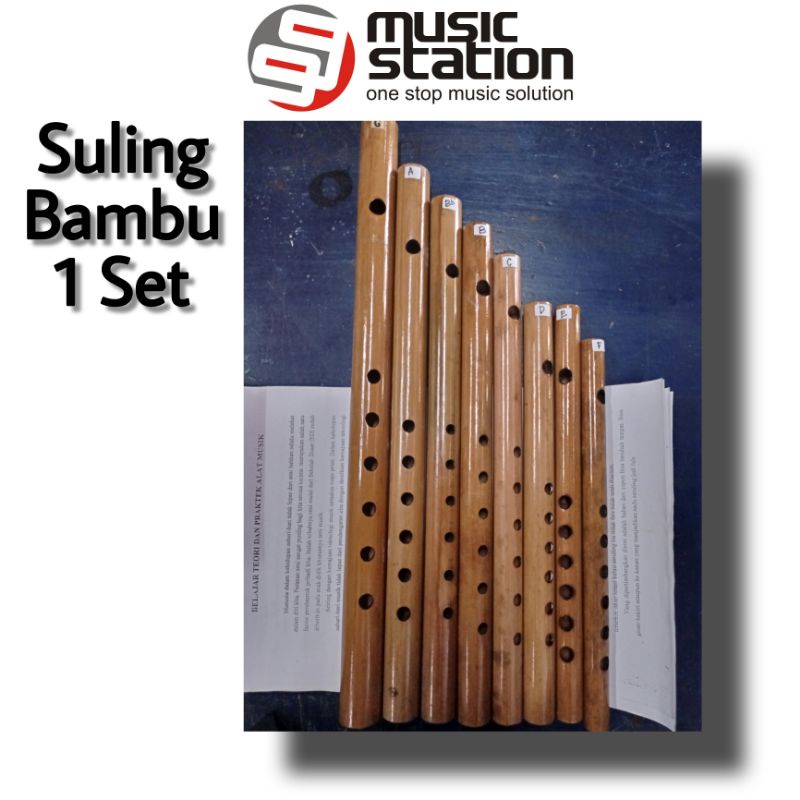 Suling Bambu 1 Set (8 suling).