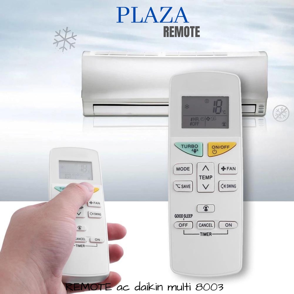 REMOTE AC DAIKIN MULTIFUNGSI 0.5 - 2 PK LANGSUNG PAKAI TANPA SETTING 8003