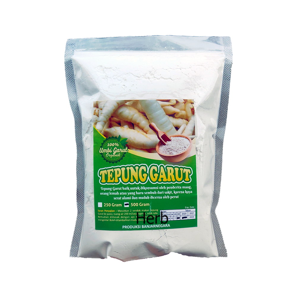 

TEPUNG PATI IRUT, PATI ANGKRIK, PATI GARUT ASLI TRADISIONAL PETANI ( kemasan 500 gram)