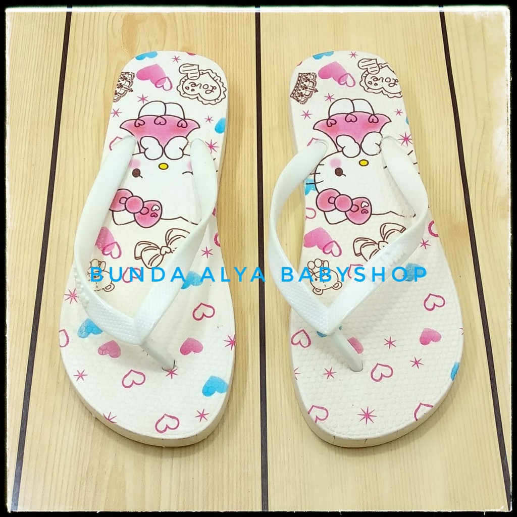 Sandal Jepit Wanita Size 36 - 40 IMPORT Karet PUTIH - Sendal Jepit Cewek Harian Anti Licin Kucing Anti Licin