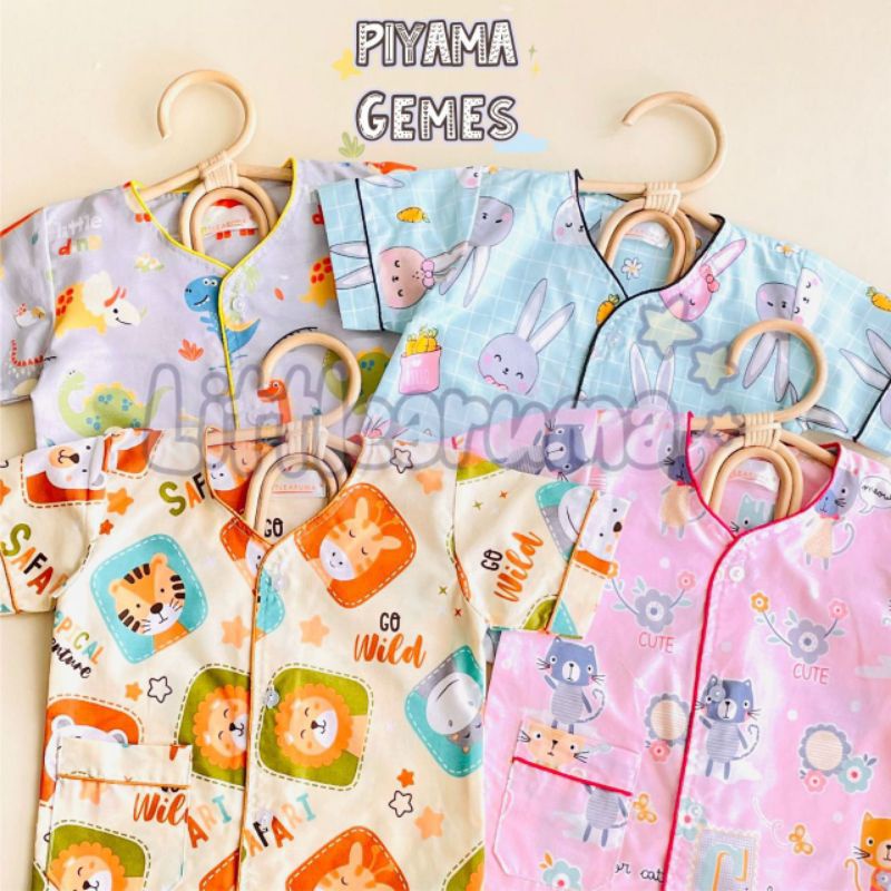 Afsheenastore Baju Tidur Anak Piyama Gemes Little Aruma / Ready Size S