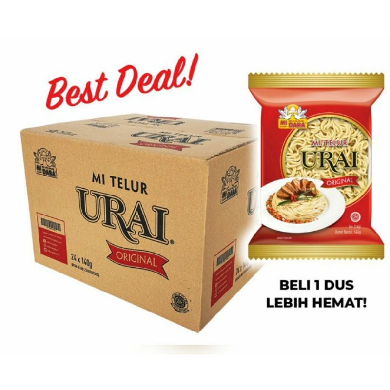 

(1 Dus) Mi Telur Urai Original Burung Dara isi 24pcs