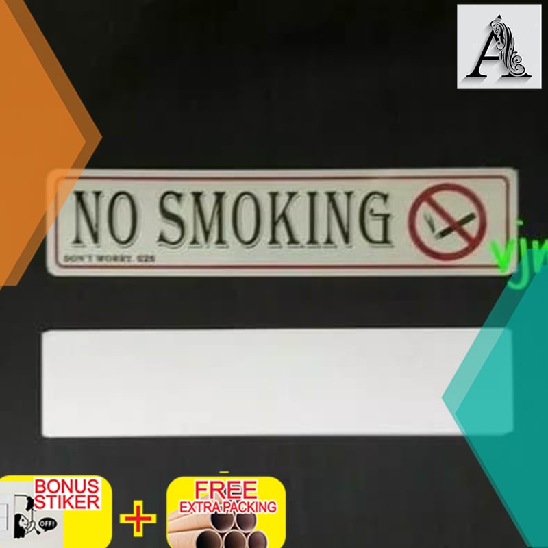 

Grosir sign board acrylic no smoking 45x195 label nama pvc sign board