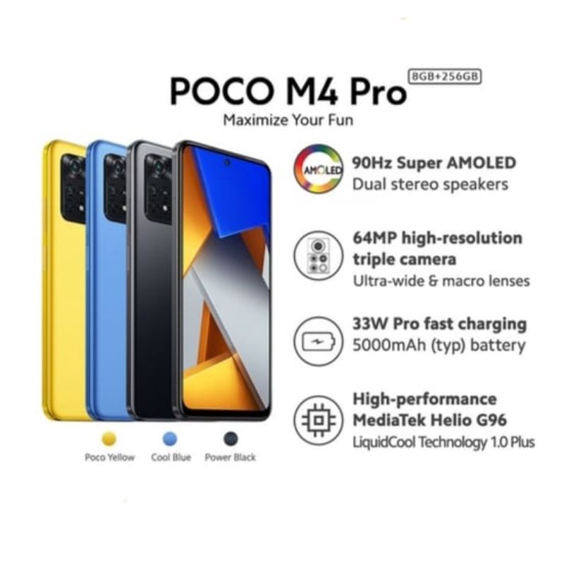 Hp Xiaomi poco M3 pro 5g ram 6/128gb 4/64gb Poco M4 Pro Ram 8gb Rom 256gb garansi resmi tam-6