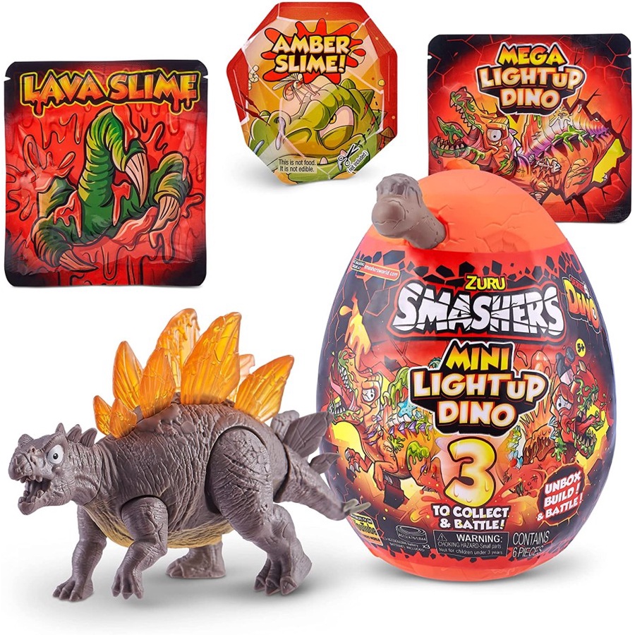ZURU SMASHERS DINO Mini Light-up Dino Series 4 100% ORIGINAL MURAH