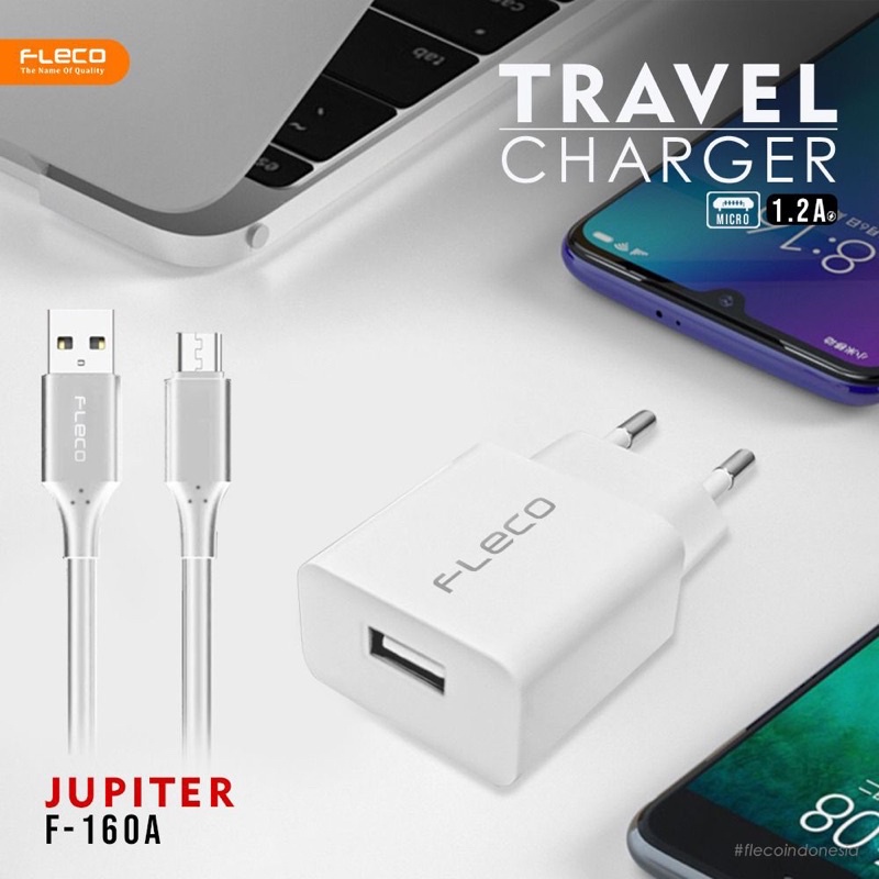 TRAVEL CHARGER FLECO F-160 PLUS JUPITER 1USB 2.1A PROMO SEN