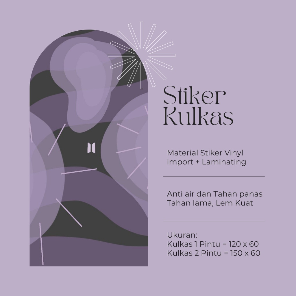 Stiker Kulkas 1 Pintu dan 2 Pintu motif BTS-13 - FX