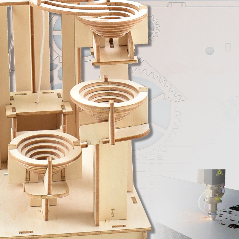 Mainan Rakitan Rel Lintasan Bola Kelereng Elektronik 3D Handmade Untuk Edukasi Anak