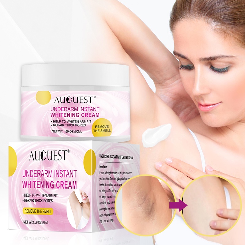 (Stok Habis) AUQUEST Body Whitening Cream Ketiak Whitening Cream Bagian Pribadi Kaki Pelembab Kulit 