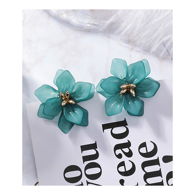LRC Anting Tusuk Fashion 925 Silver Needle Scrub Flower Earrings F4866X