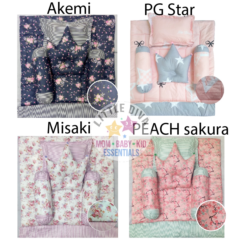 Bedcover Bayi KATUN JEPANG Sarung Lepas Selimut Bantal Crown Mahkota Guling Alas Tidur b3 akachan jp Bedset Bedcover Halus Lembut Eksklusif Kado Bayi Lahir Lahiran Newborn Bagus