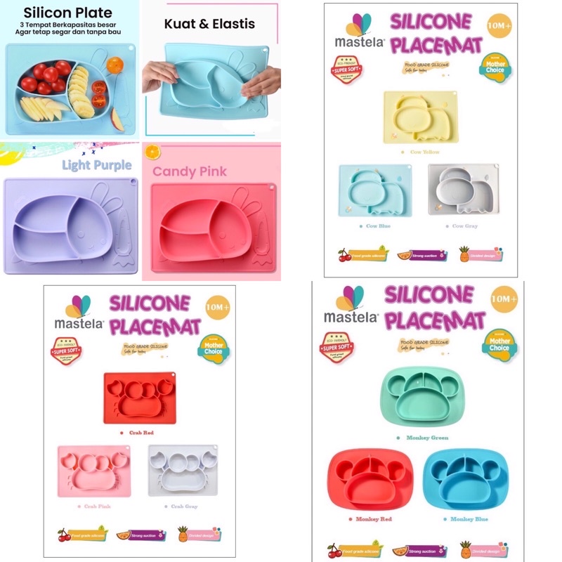 Piring Makan Bayi Silikon baby suction Plate Mat Platemat Silicone