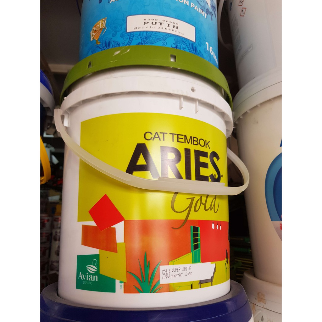 Cat Tembok Aries Gold 18kg/ Cat Dinding Aries Gold Pail Pel 18 kg