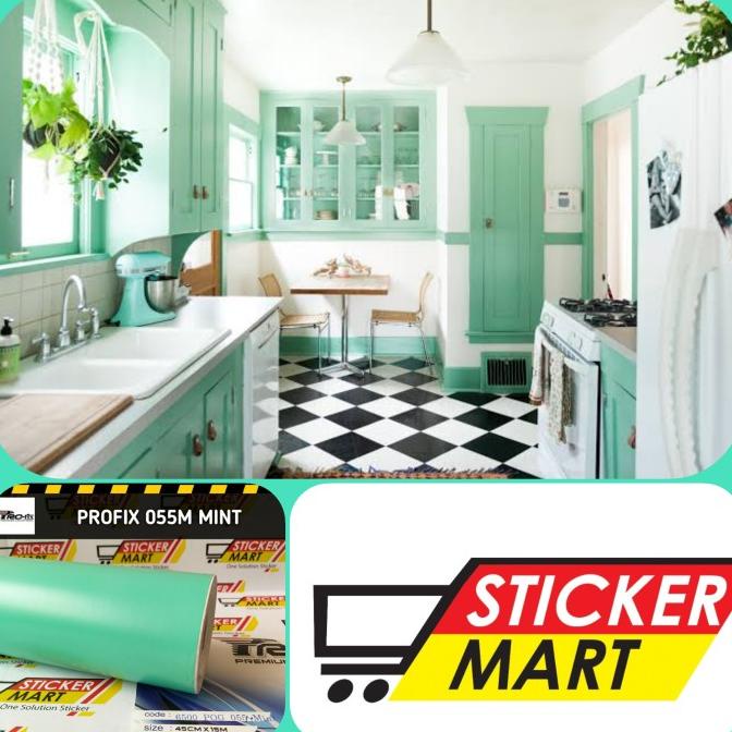 

Sticker Vinyl Furniture Cabinet Kitchen Hijau Mint Matte Dof 055M Roll