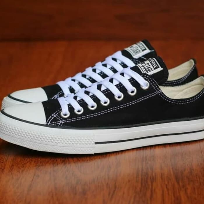 SEPATU SNEAKERS CASUAL PRIA WANITA CONVERSE_65 ALL STAR CLASSIC HITAM LOW TERMURAH