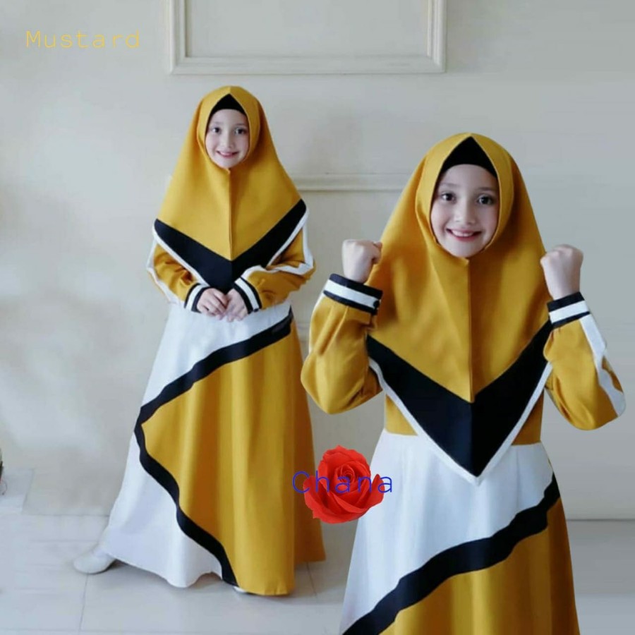[✅COD] Baju Gamis Anak Cewek Pakaian Muslimah Perempuan Lucu Polos Untuk Usia Umur 7 8 9 Tahun