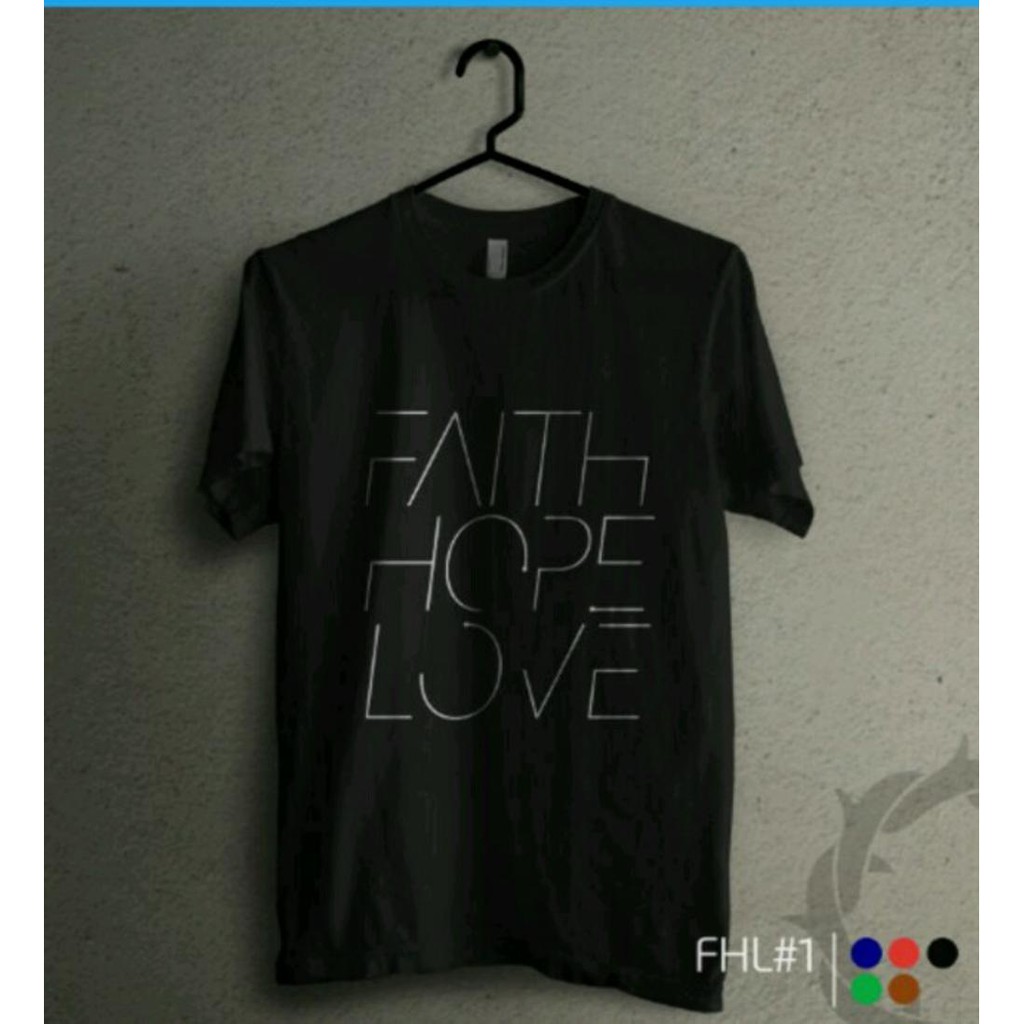 Dijual KAOS BIG SIZE KRISTEN BAJU ROHANI SIZE BESAR KAOS FAITH HOPE LOVE Murah