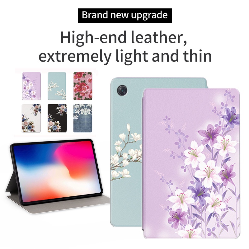 Untuk Oppo Pad Air (2022) 10.36 &quot;OPD2102 X21N2 Fashion Tablet Perlindungan Case Bunga Mekar Yang Indah PU Leather Flip Book Stand Cover