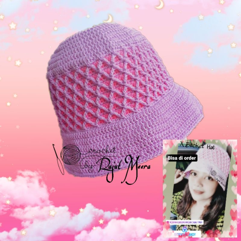 bucket hat / topi pantai / summer hat / topi rajut / topi anak / topi dewasa / topi handmade
