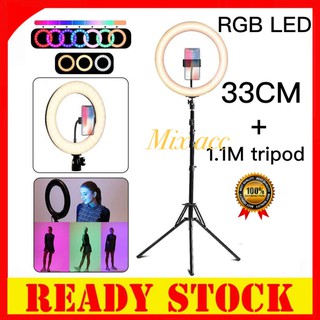 Ring Light RGB Rainbow MIXIO 33CM + TRIPOD MINI BESI