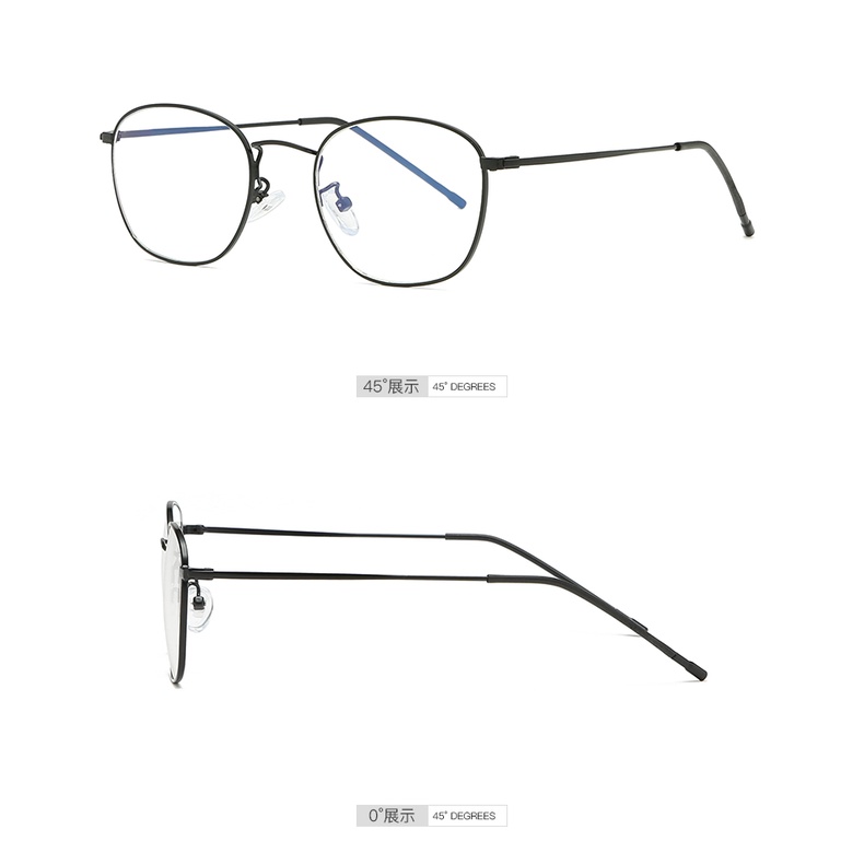 Anti Radaition Eyeglasses Metal Square Rectangle Full Rim for Women Men Vintage Oval Glasses