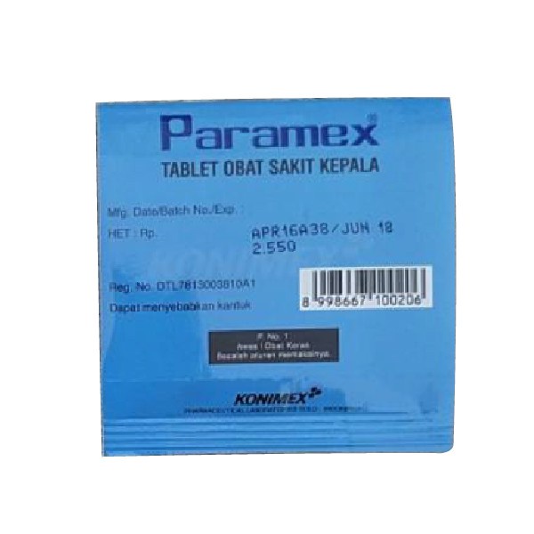 Paramex Tablet 1 Strip / Sakit Kepala / Paracetamol / Anti Nyeri / Sakit Gigi