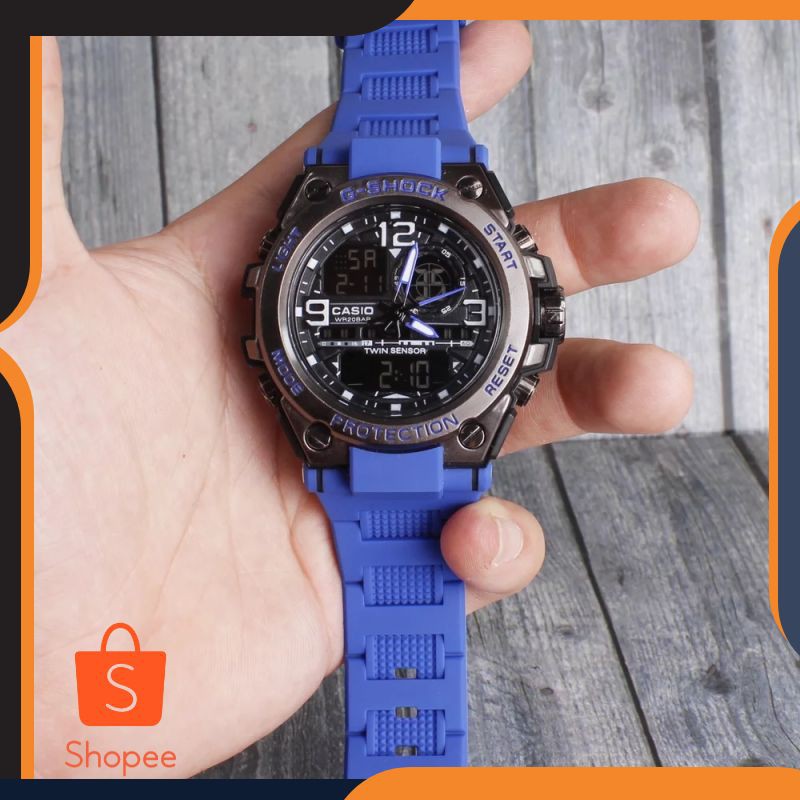 Grosir PALING LAKU ... G Shock Metal Besi G-8600 Super Premium Jam tangan pria tali biru rubber
