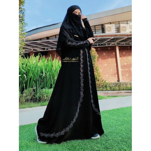 abaya AMEERA EXCLUSIVE kode01 ALNOOR NIQOB dress saudi gamis hitam abaya turki abaya mesir
