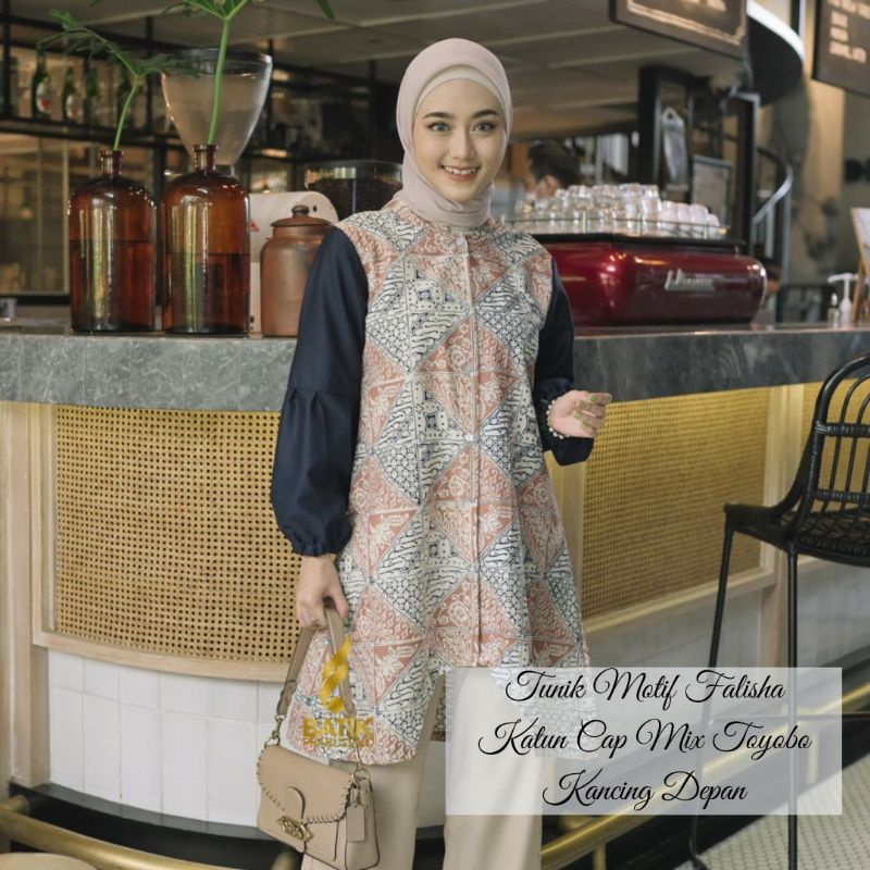 Tunik batik wanita prabuseno/ Tunik atasan batik modern/ Batik wanita motif falisha