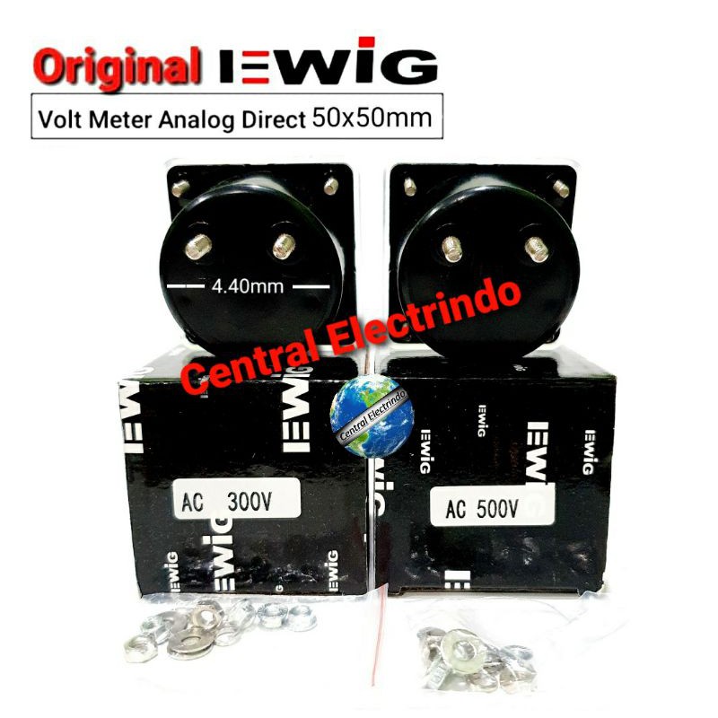 Volt Meter Analog EWIG 300V &amp; 500V 50x50mm.
