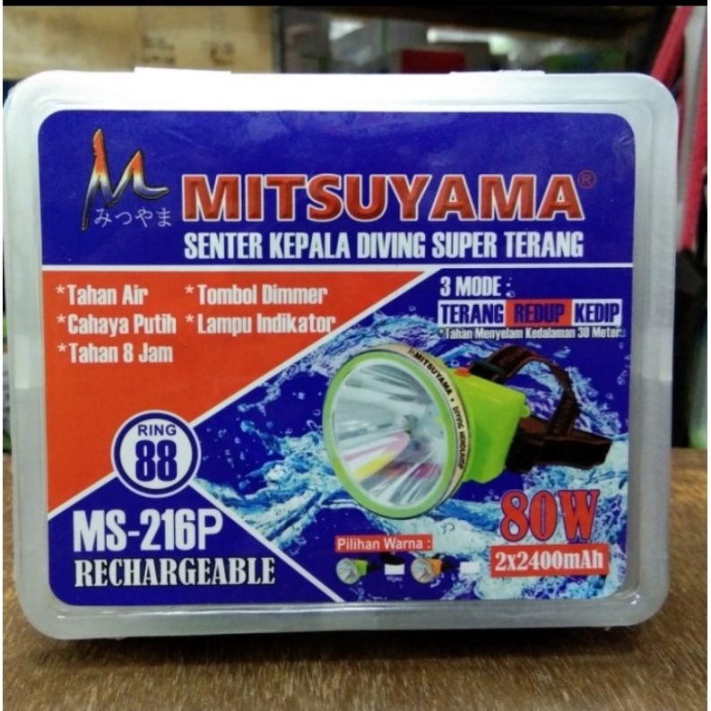 Senter Kepala Selam Diving Original Matsuyama MS-216 80W Super Terang
