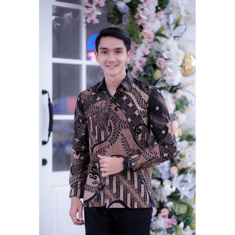 Batik Brokat Couple Kebaya Modern Kebaya Tunangan Kebaya Lamaran Kebaya Wisuda Kebaya Kondangan-Kemejanya dusty