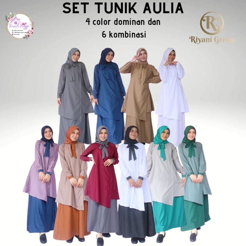 Set Tunik Aulia/tunik/rok/set tunik original riyani