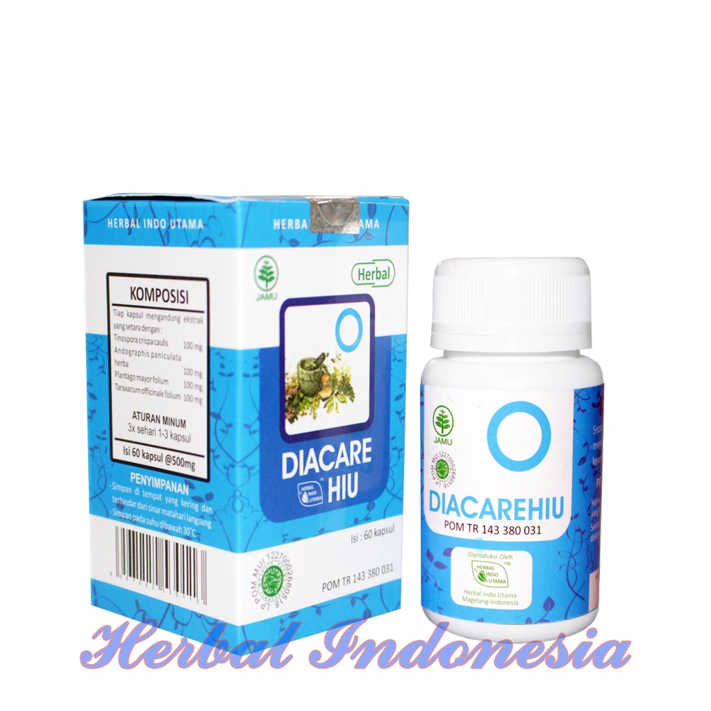 Kapul Diacare HIU Herbal ORIGINAL Isi 60 - Kencing Manis Menormalkan Kadar Gula