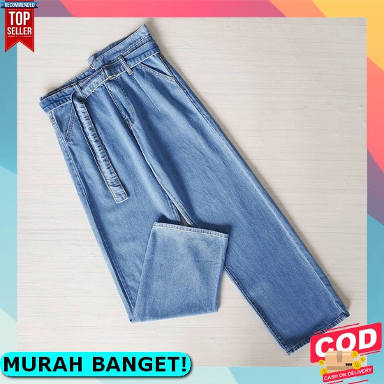 Cutbray Jeans Wanita / Cutbray Jeans Highwaist Celana Kulot Jeans Wanita Putih Jins Denim Highwaist 