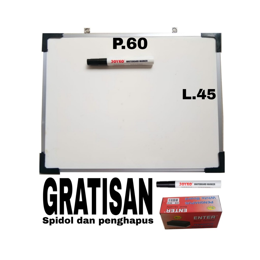 

whiteboard size 60x45 papan tulis putih