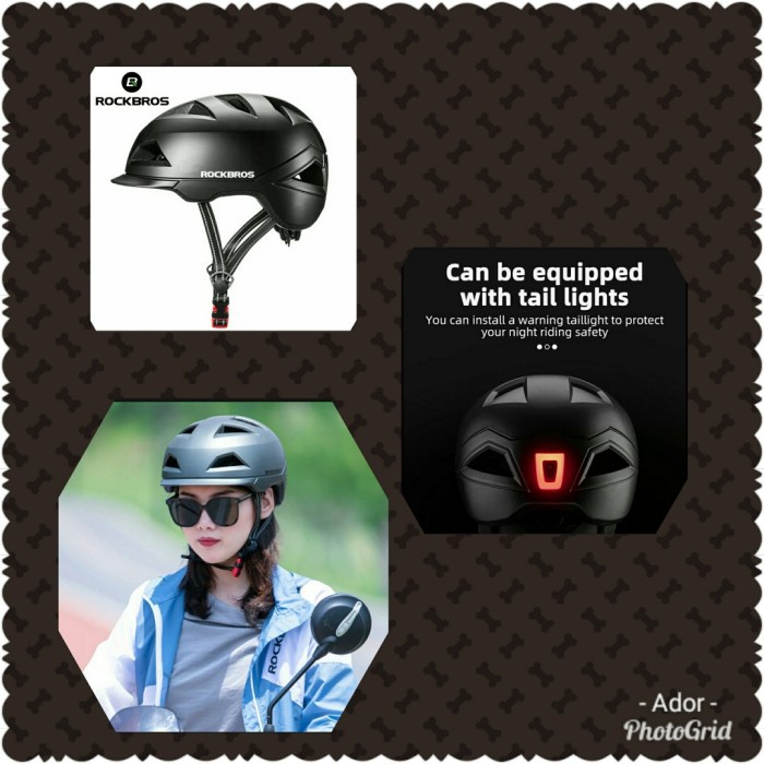 Helm rockbros urban city ts 56 / sepeda lipat / mtb / ebike ( black )