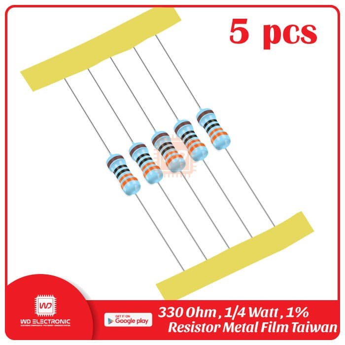 74W050E 5Pcs Resistor 330 Ohm 0.25Watt Metal Film Resistor Taiwan 330R 330Ohm Y5lp