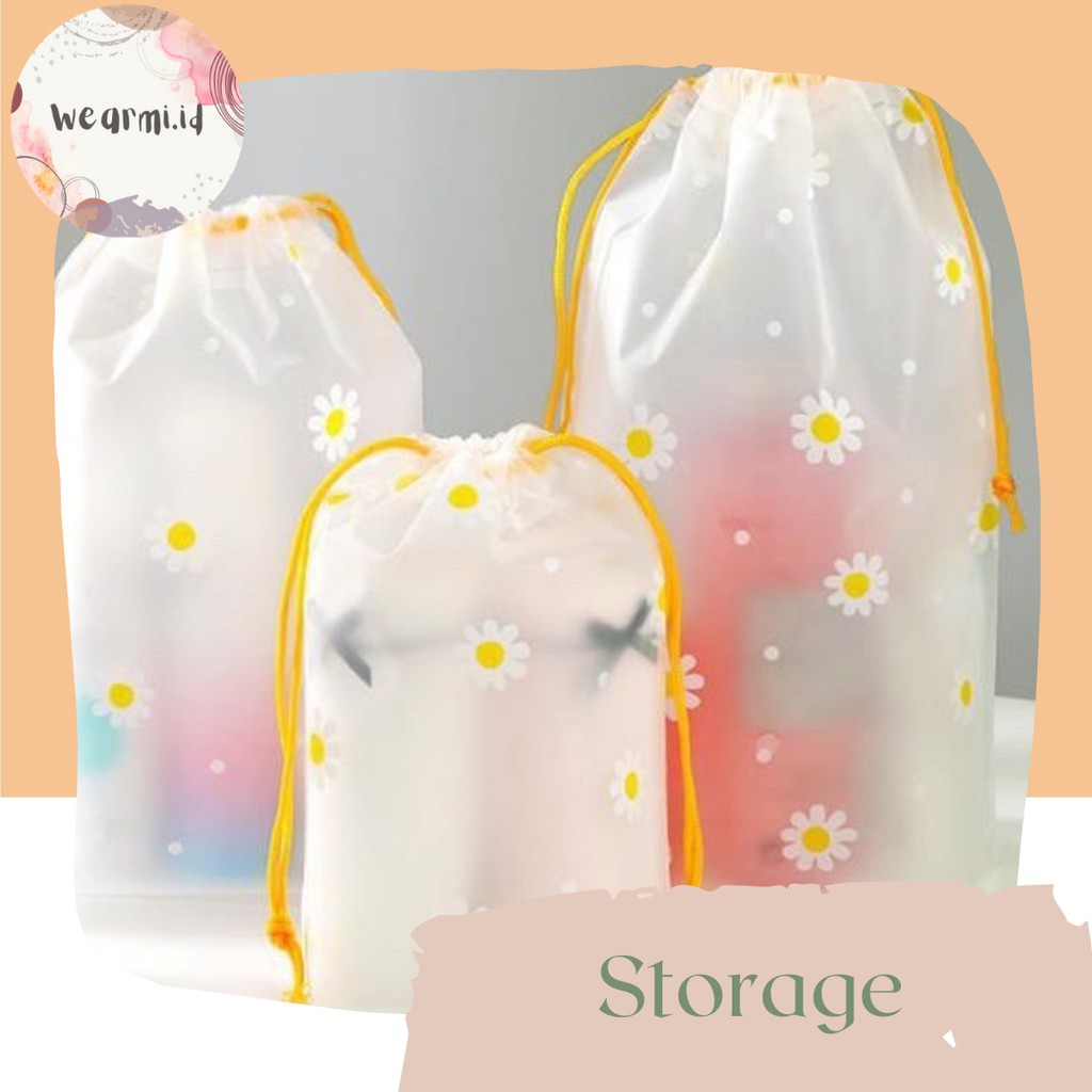 Pouch Plastik Serbaguna Travelling Tas Serut Kecil Besar Koper