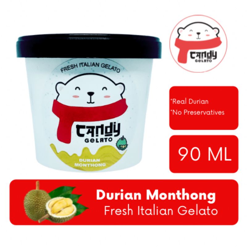 

Durian Monthong Ice Cream Es Krim Gelato