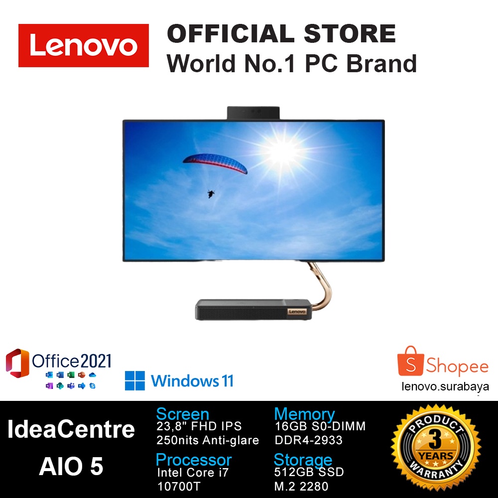 LENOVO PC AIO 5-24IMB05 9QID CORE i7-10700