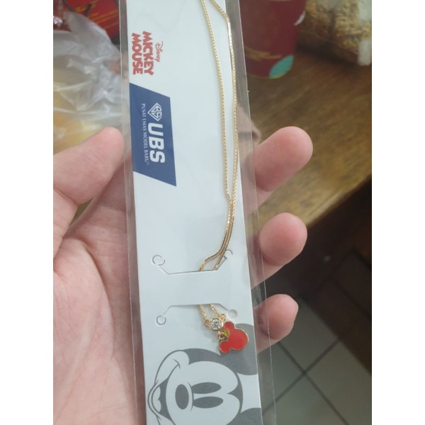 kalung anak 35cm 35 cm mickey disney semangka apel jeruk buah emas asli 700 70% bayi balita