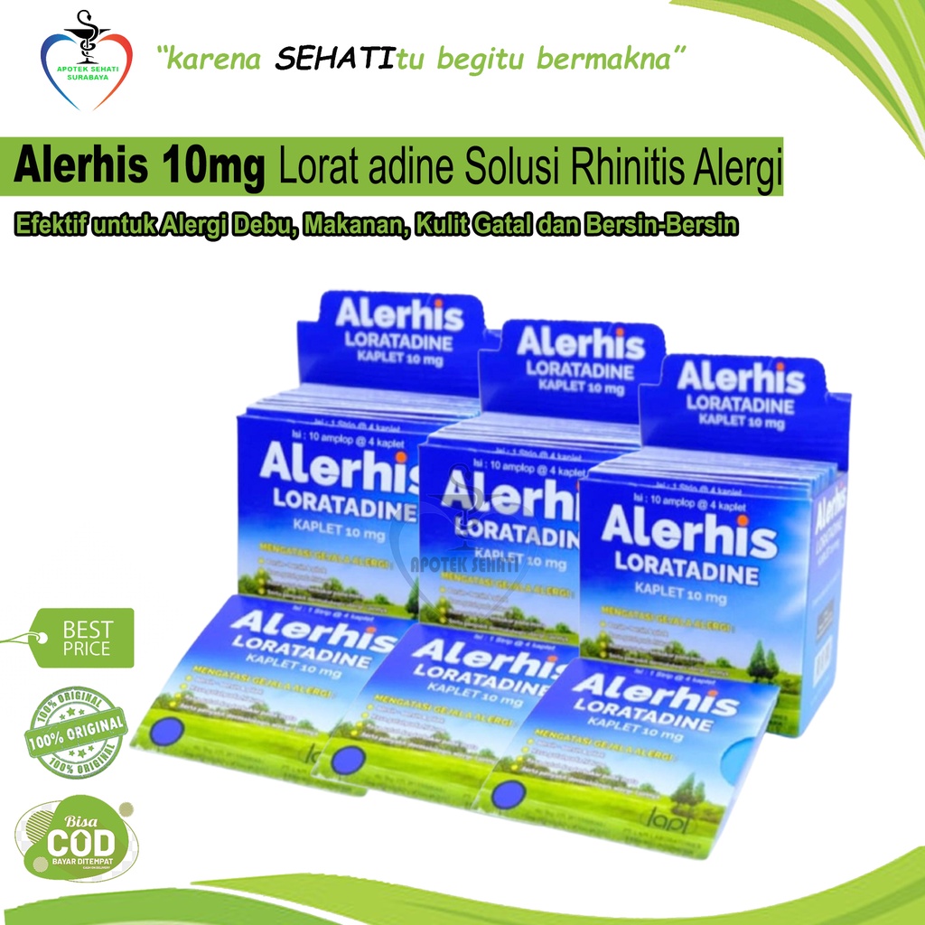 Obat Alergi Alerhis 10mg Anti Rhinitis Bersin dan Gatal Allerhis Lratadin