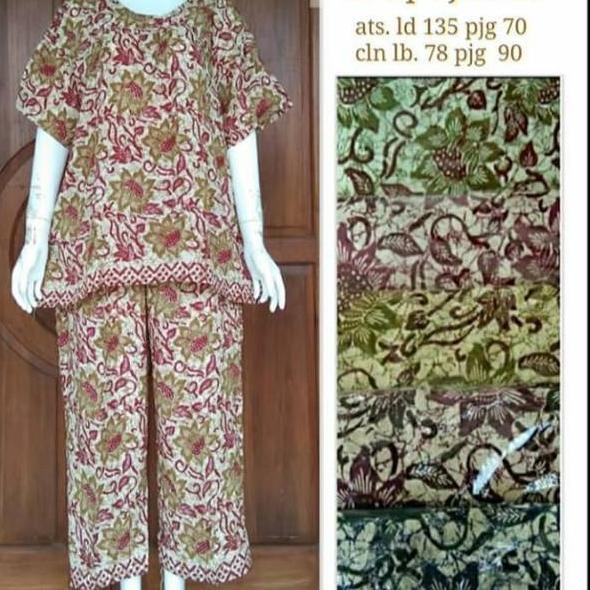 Langsung Beliii.. Setelan celana kulot panjang jumbo busui batik cantik