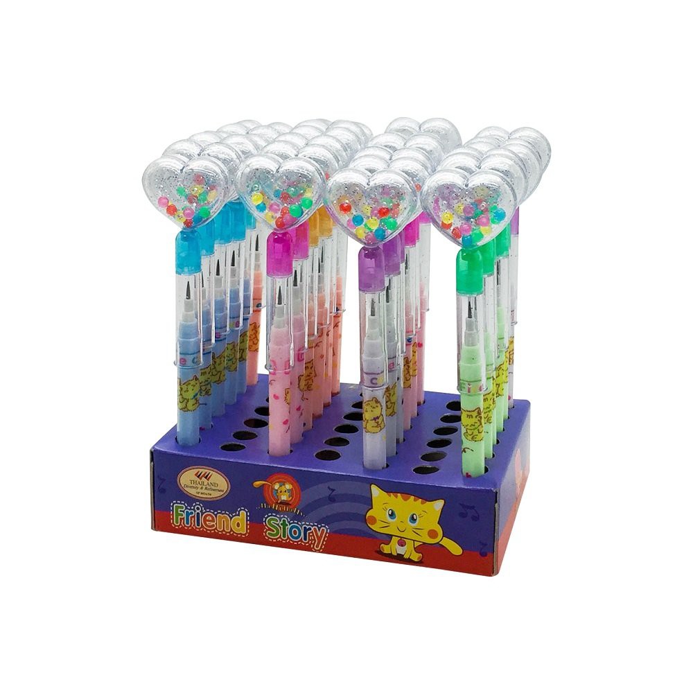 

Menakjubkan Bensia Pensil Susun 06LM1-2 Hati Glitter Transparan isi 24pc Trendi