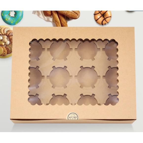 

Box Karton Cupcake isi 12 Elegan Vintage / Kotak Cupcake Termurah