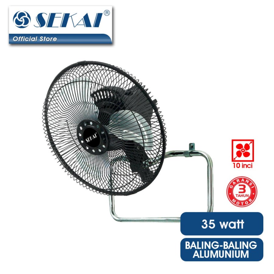 Sekai HFN-1060 Kipas Angin Meja Desk Wall Fan 10&quot; Metal Floor Fan 10 Inch Kipas 2in1 Sekai HFN1060