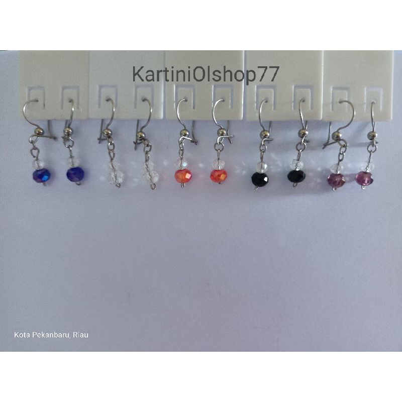 Anting Kristal //Giwang Dewasa Anak Anti Karat Selamanya