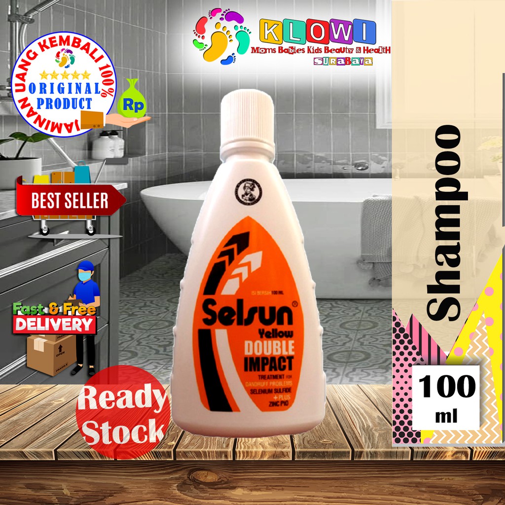 Selsun Shampoo Yellow Double Impact 100Ml / Shampoo Anti Dandruff / Sampo Anti Ketombe
